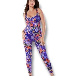 Yitty Lizzo Healiner Floral Shaping Catsuit Bodysuit Purple New 3X